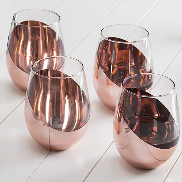 Copper Stemless Wine Glasses